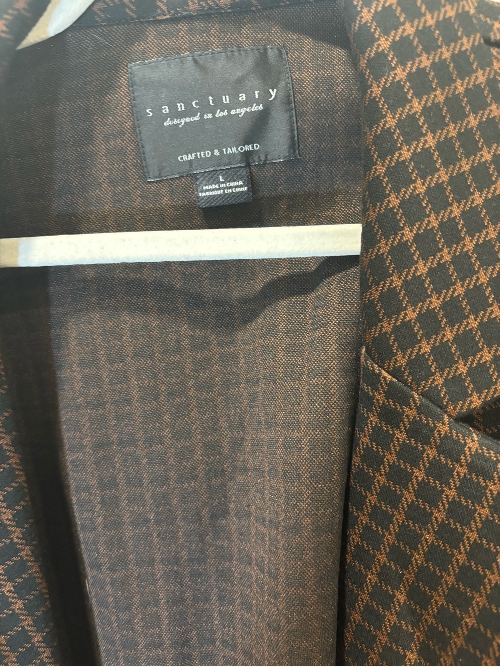 Sanctuary Brown and Black Checked Blazer Jacket - Picture 4 of 5